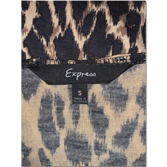 Express Long Sleeve Leopard Print Wrap Dress Size Small Vintage EUC - Picture 6 of 8